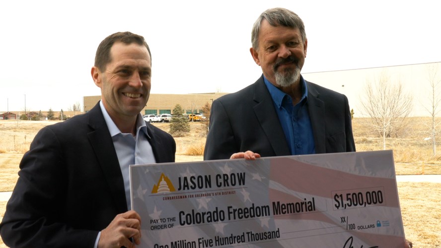 Jason Crow Presents Colorado Freedom Memorial with $1.5M